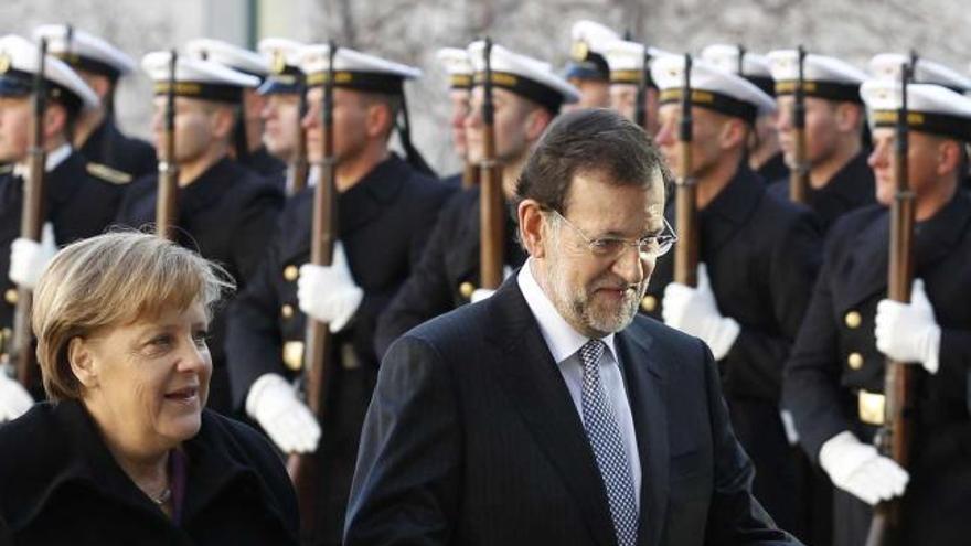 Mariano Rajoy, en una visita este año a Berlín, con Ángela Merkel.