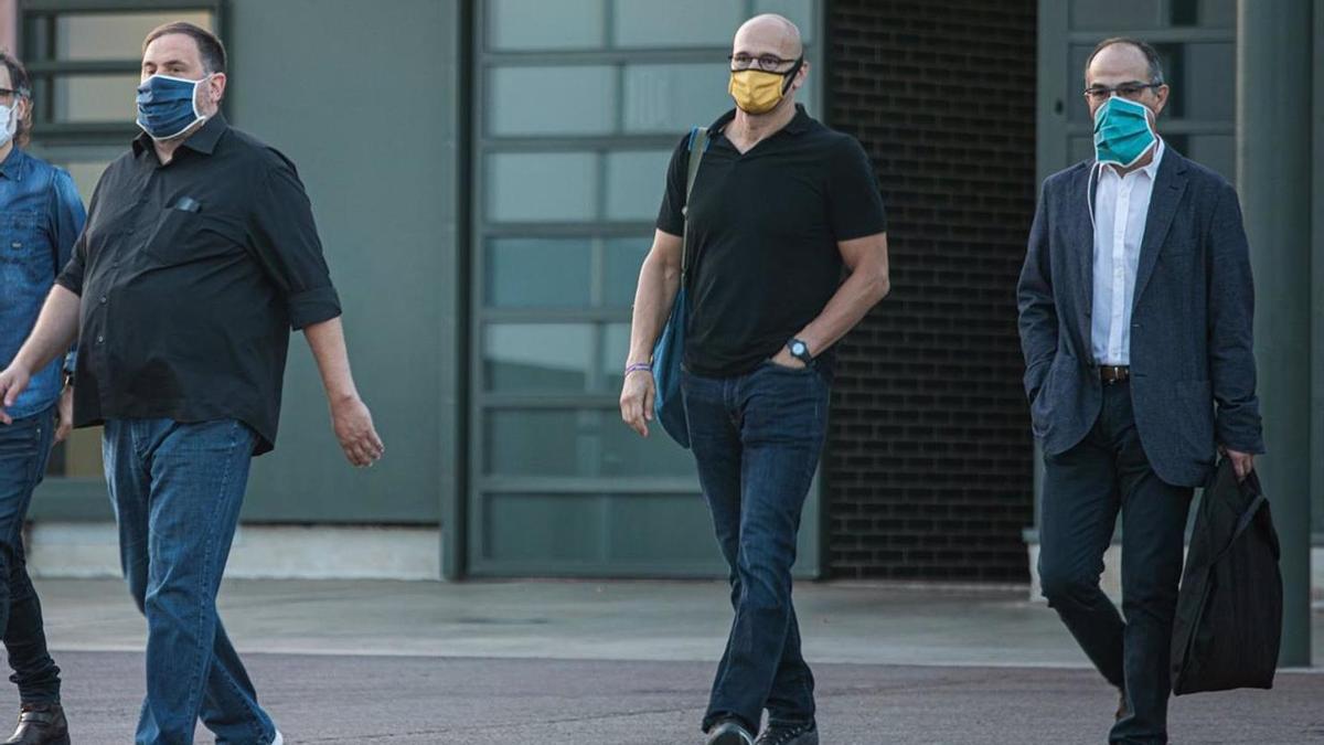 Oriol Junqueras, Raül Romeva y Jordi Turull .