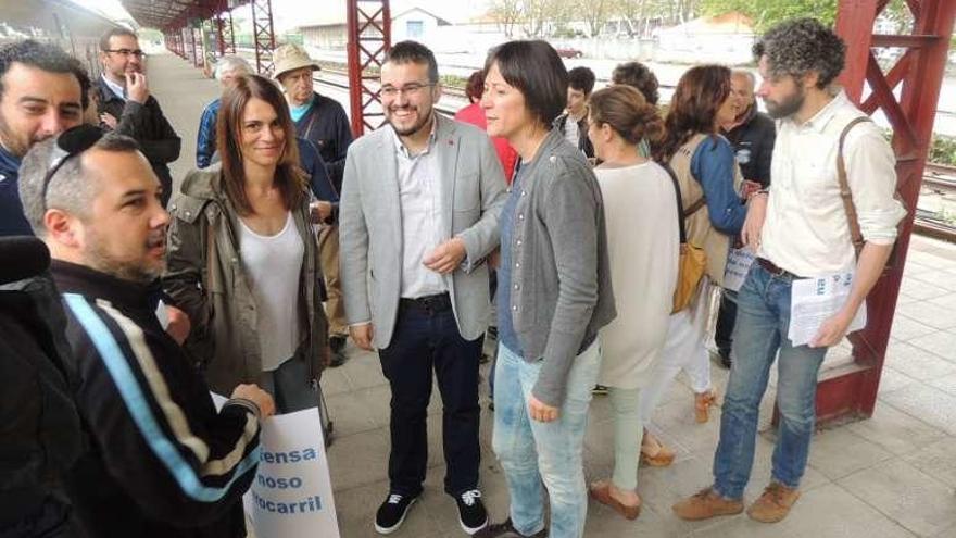 Ana Pontón y Carlos Callón, ayer, en Ferrol.