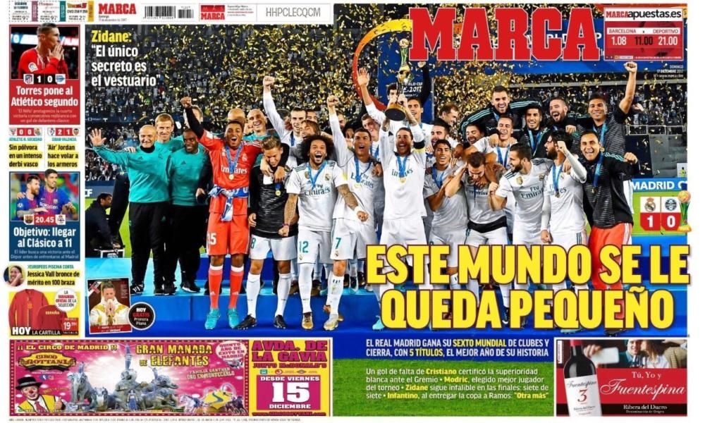 Las portadas deportivas del 17 de diciembre