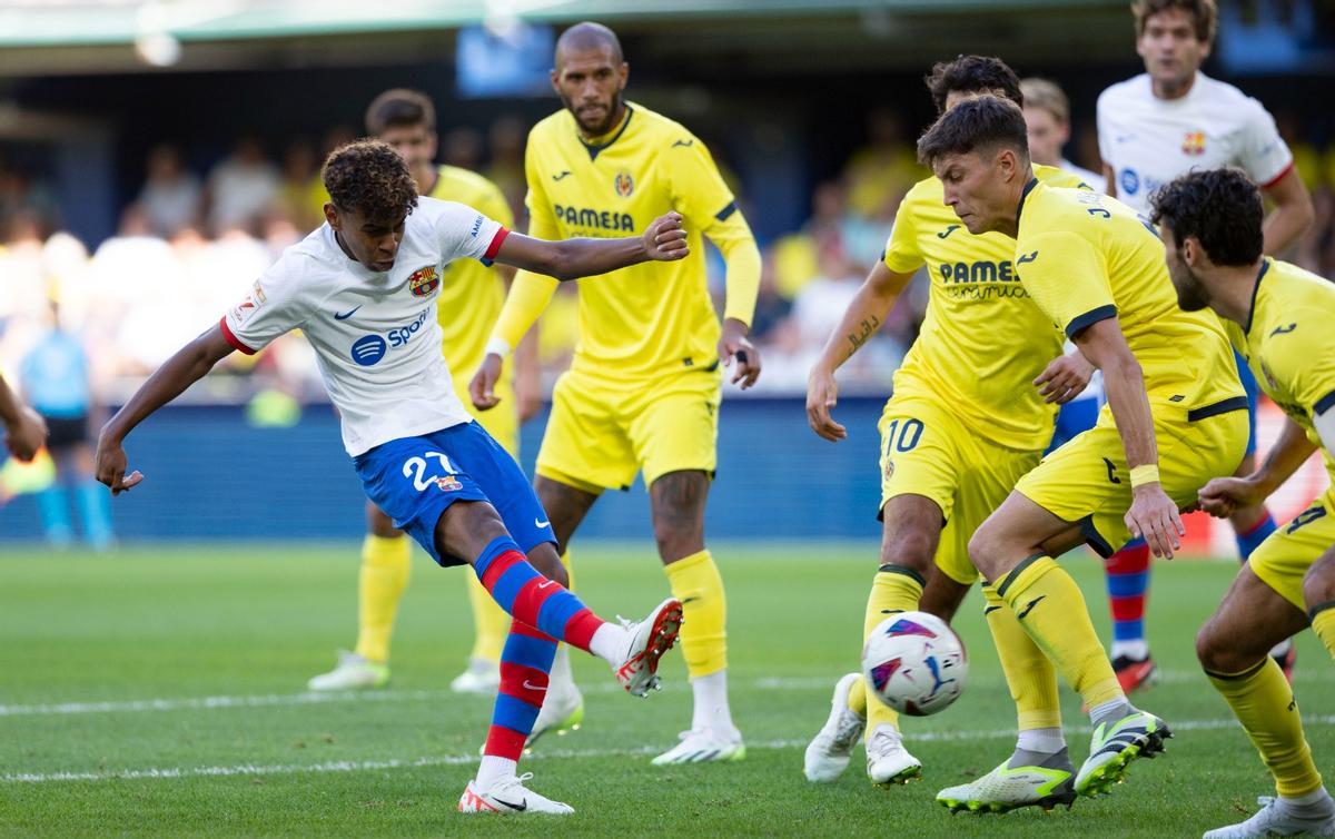 Lamine Yamal, en el partido ante el Villarreal