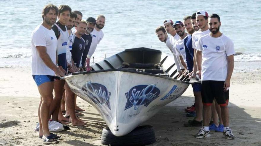 La tripulación de Salgado-Perillo, ayer tras el entrenamiento.