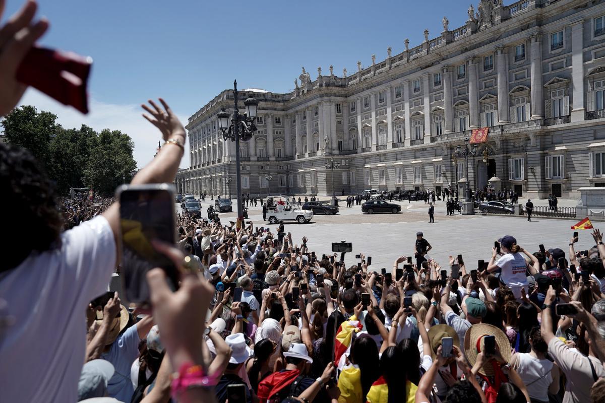 Madrid. 06.06.2026. Ambiente en el Palacio Real, durante la visita del Papa León XIV .