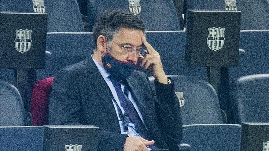 Bartomeu, en el palco del Camp Nou.