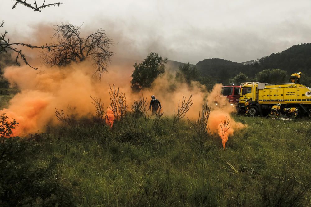 Knapp 500 Feuerwehrleute und Soldaten haben am Donnerstag (27.3.) im Waldgebiet bei Palma den Einsatz gegen einen Großbrand geübt.