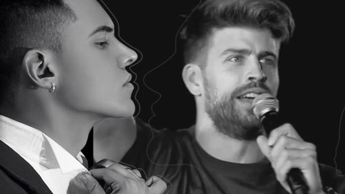 Kevin Roldan y Gerard Piqué en el montaje del video de 'Contigo' en Instagram