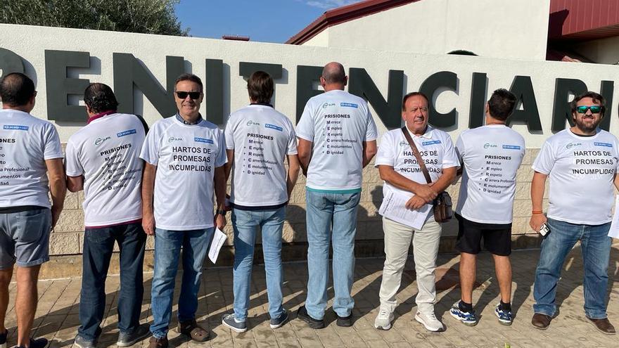 Imagen de la protesta sindical en la cárcel de Villena.