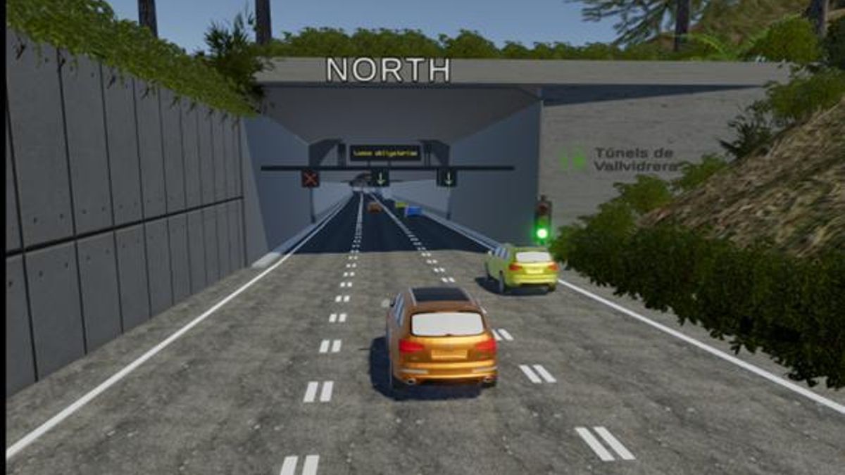 Representación digital de la entrada norte del Túnel de3 Vallvidrera.