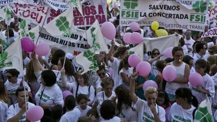 Movilización del sector de la concertada el curso pasado.