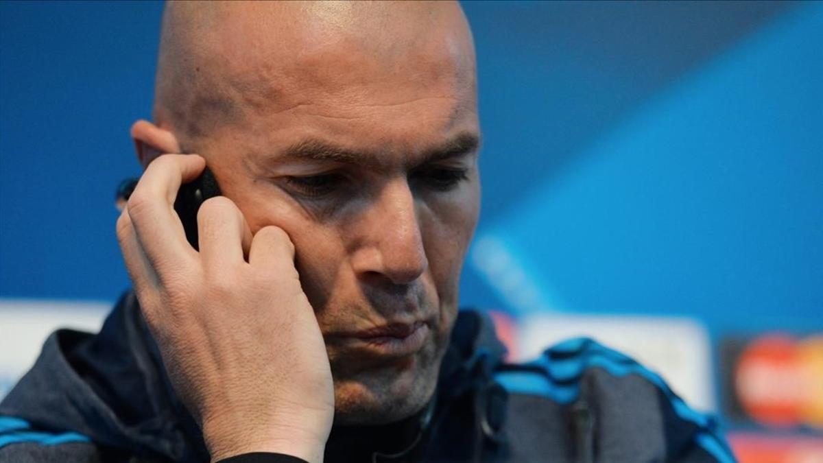 Zidane, durante la rueda de prensa previa al encuentro ante el Manchester City.