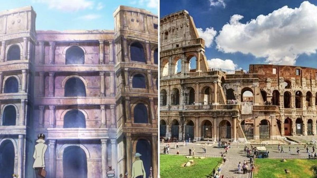Referencia de One Piece en Roma.