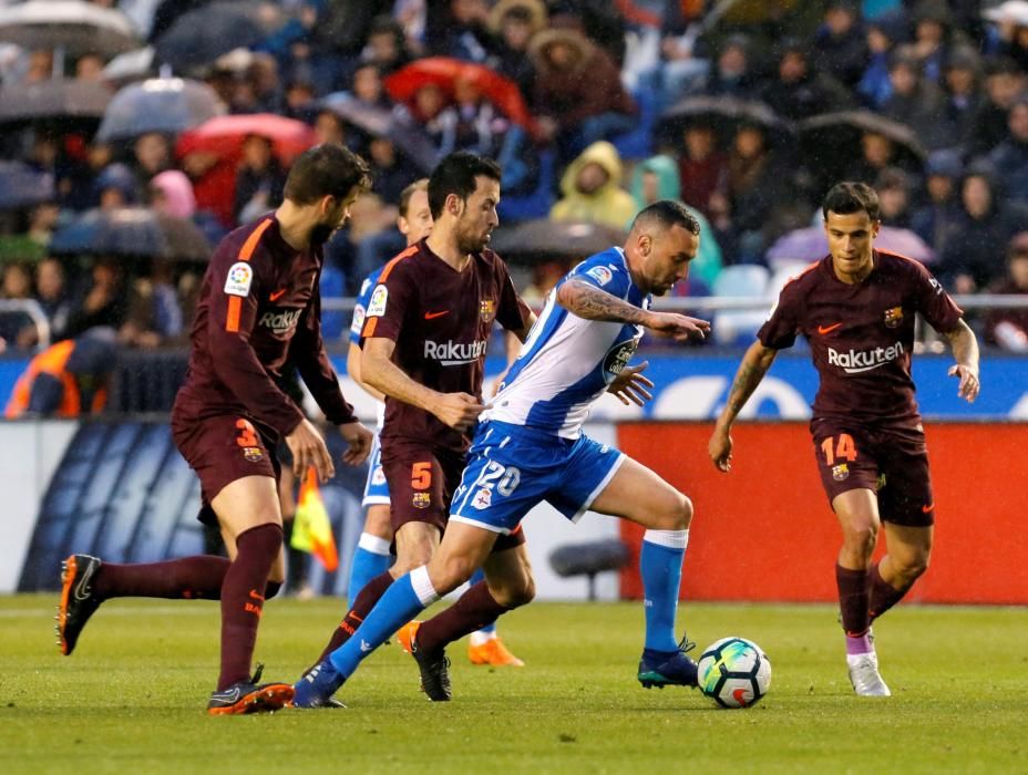 Imágenes del partido entre Deportivo y Barcelona.