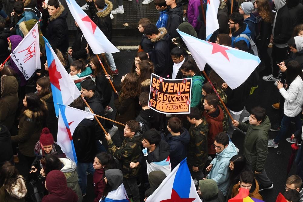 Estudiantes de A Coruña protestan contra la Lomce