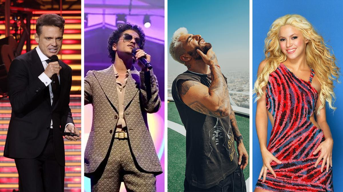 Luis Miguel, Bruno Mars, Maluma y Shakira