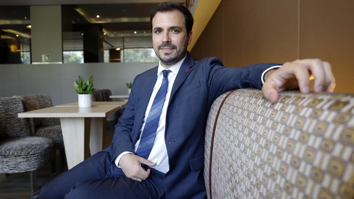 El ministro de Consumo, Alberto Garzón, en el Hotel Málaga Palacio.