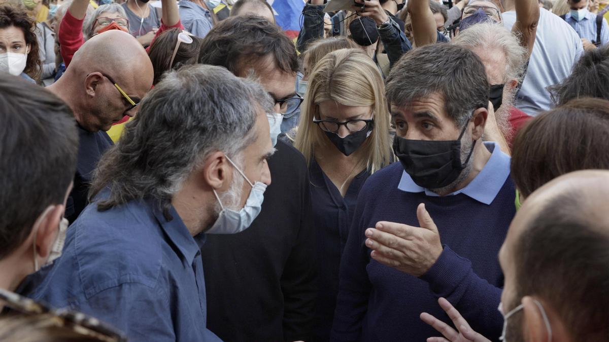 Manifestació a Barcelona en contra de la detenció de Carles Puigdemont a Itàlia