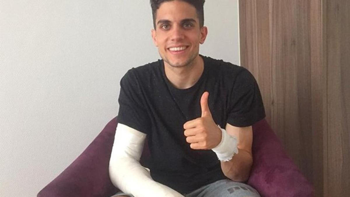 Marc Bartra, en la cama del hospital