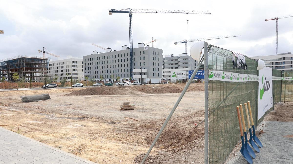 Obras de la promoción 'Residencial Puerta Jerez'.