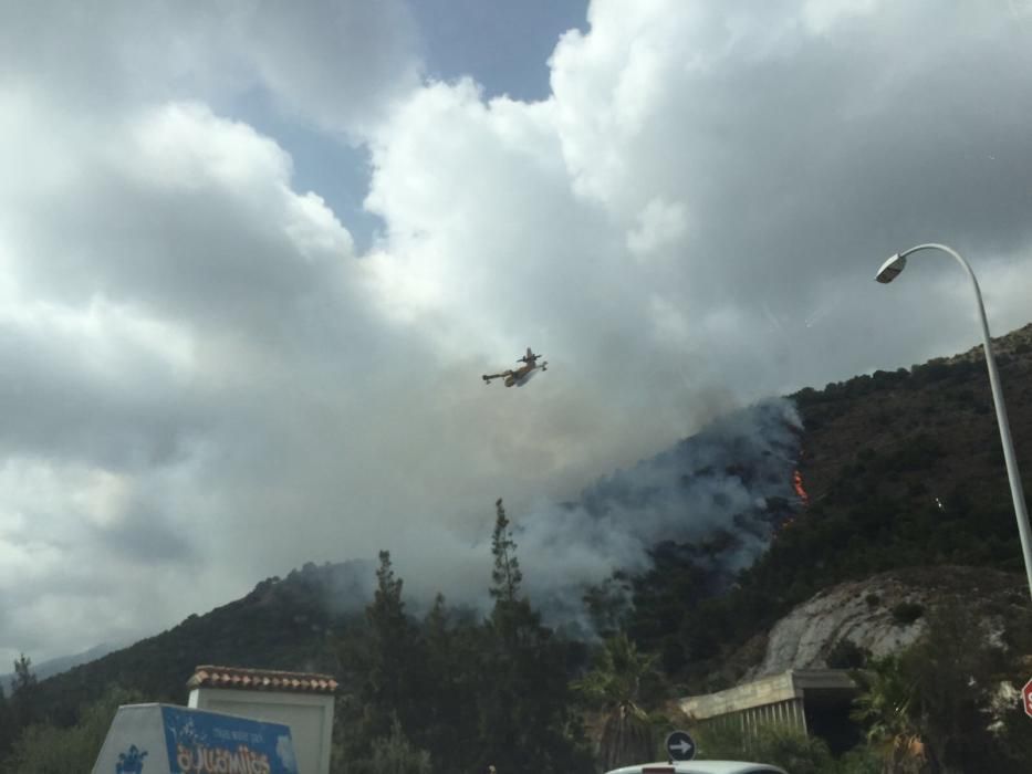 Incendio forestal en El Higuerón en Mijas