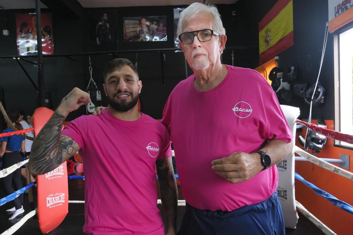 Entrenamiento de Samuel Carmona con Feluco en Gáldar, en el gimnasio de Dani Martín