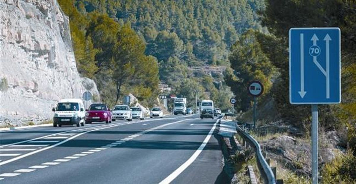 La C-55, després del túnel de Bogunya, al terme de Castellbell i el Vilar, ahir.
