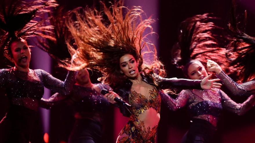 La representante de Chipre durante el ensayo para la semifinal de Eurovisión en Lisboa. | Reuters