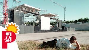 Preparativos del Non Stop Festival en el Sot del Migdia. Luego tampoco hubo muchos más espectadores