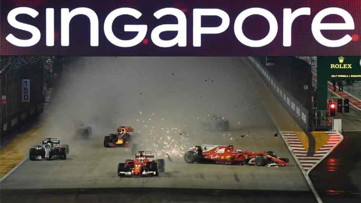 El GP de Singapur tuvo un inicio muy accidentado