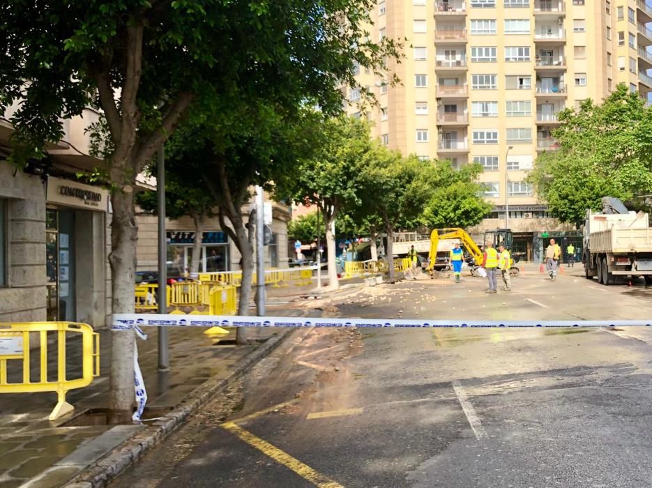 La rotura de una tubería deja sin agua las barriadas de El Fortí, el Terreno y Son Armadans