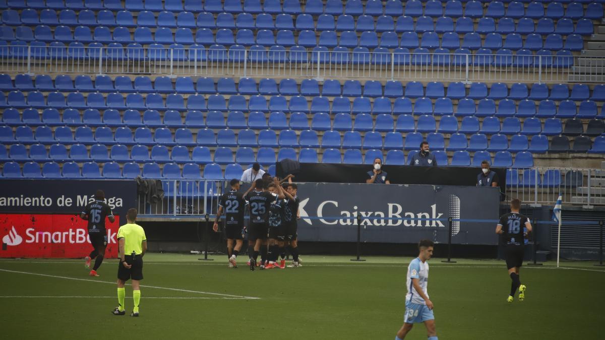 Partido de la Liga Smartbank entre el Málaga CF y el Almería