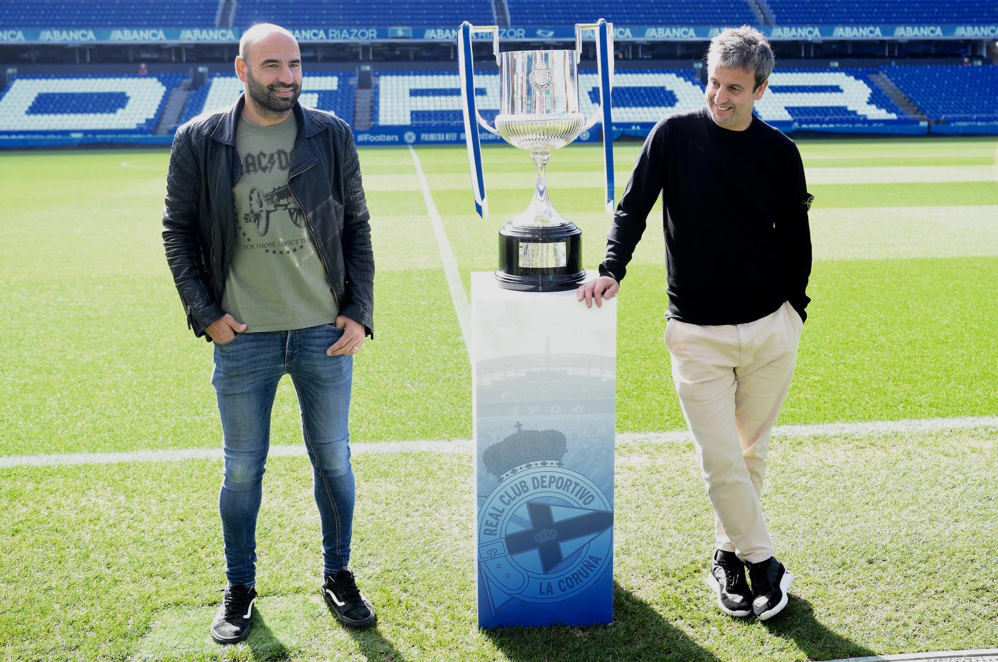 Fran y Manuel Pablo celebran en Riazor los 20 años de la Copa del 'Centenariazo' del Dépor