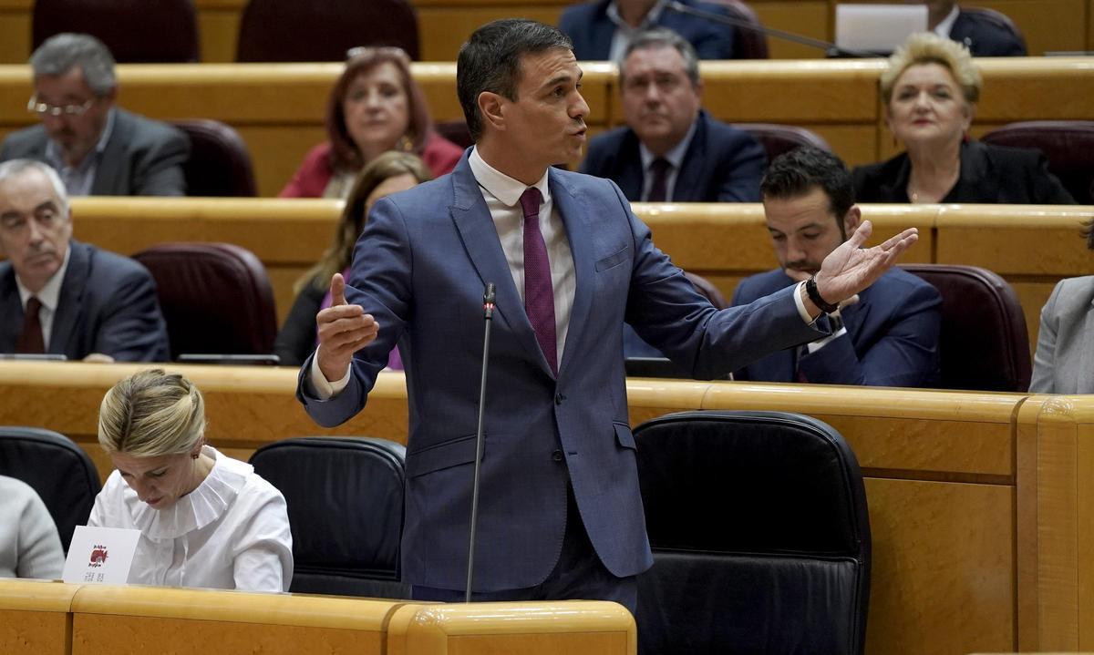 El cara a cara entre Sánchez y Feijóo en el Senado, en imágenes