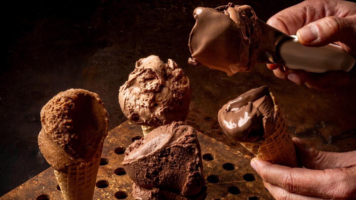Helados de chocolate de El Gelat.