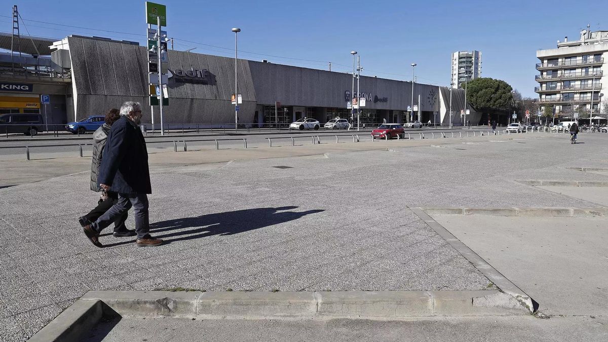 L'estat actual de la plaça d'Espanya, en una imatge d'arxiu.