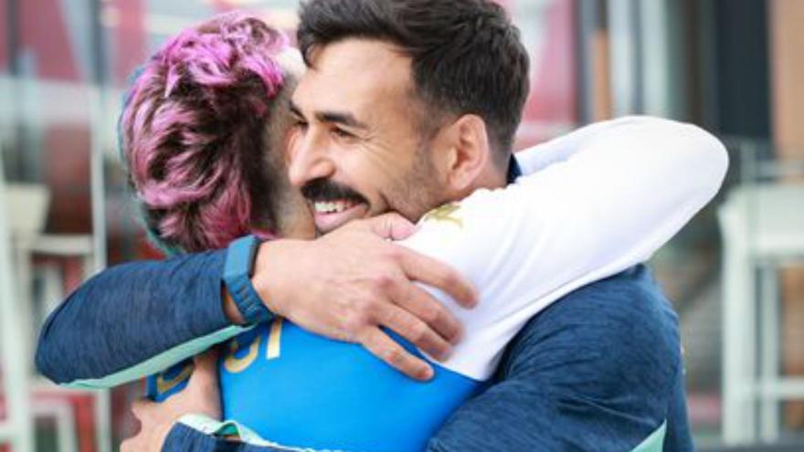 Eneko Bóveda y Mikel Balenziaga, las caras conocida para el Deportivo en Lezama