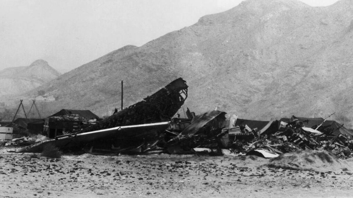 Restos de los aviones siniestrados en Palomares Almeria el 17 de enero de 1966