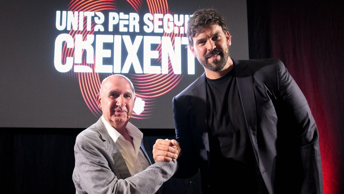 Marc Gasol y Cayetano Pérez hicieron efectiva la fusión de Bàsquet Girona y Uni Girona