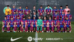 La fotografía oficial del FC Barcelona 2023/24 con Joan Laporta