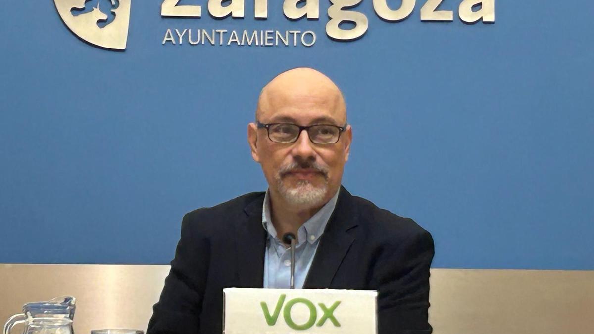 David Flores, concejal de Vox en el Ayuntamiento de Zaragoza, en una imagen de archivo.