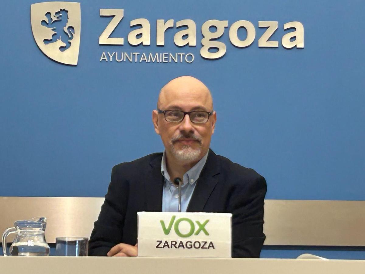David Flores, concejal de Vox en el Ayuntamiento de Zaragoza, en una imagen de archivo.