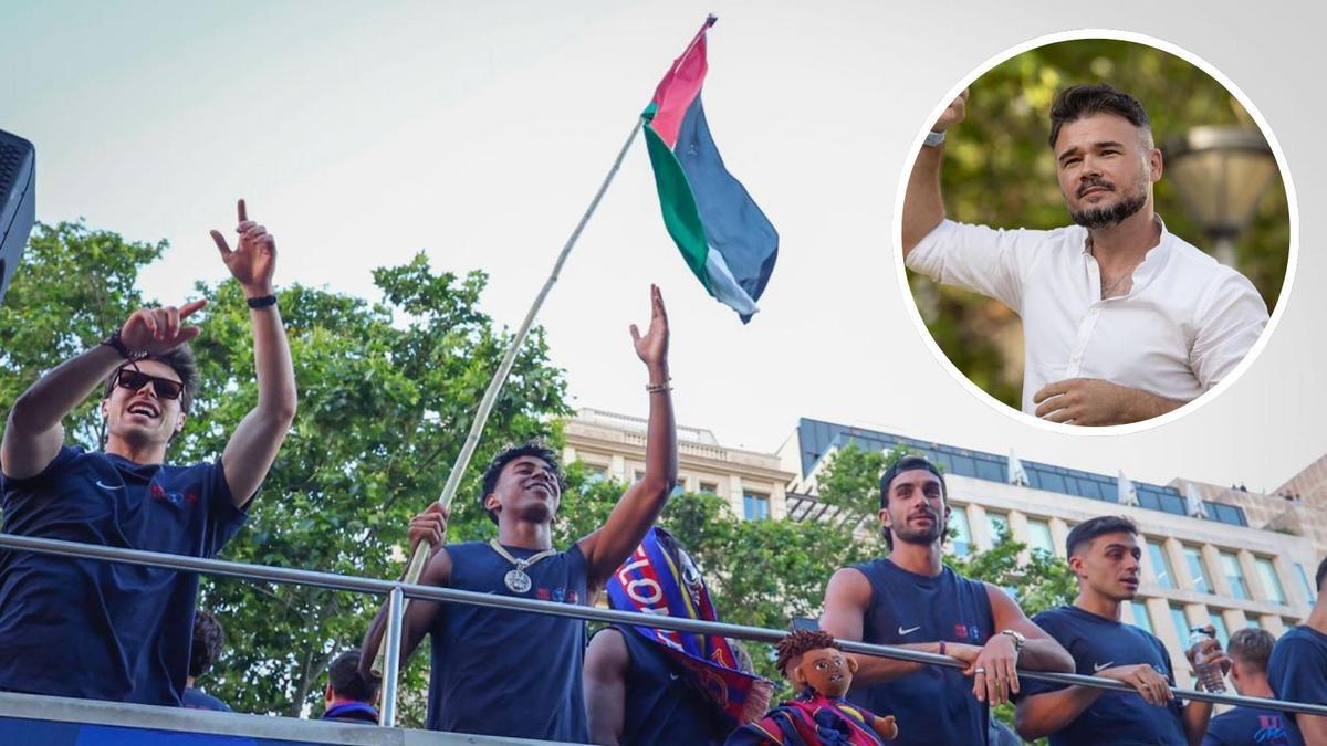 Rufián esclata arran del gest de Lamine Yamal amb la bandera palestina: «Ha canviat l’opinió de milions»