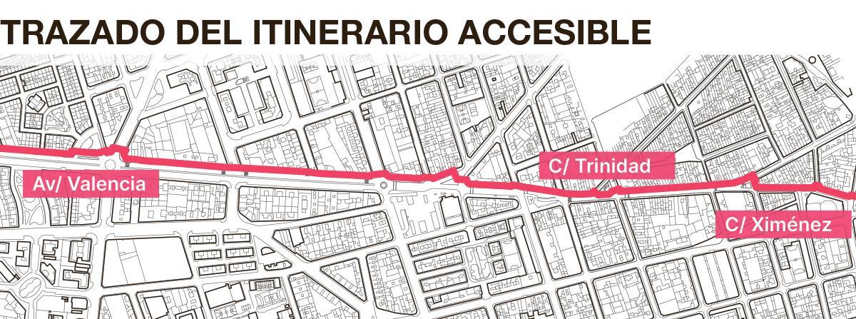 Trazado donde se actuará para mejorar la accesibilidad en los próximos meses.