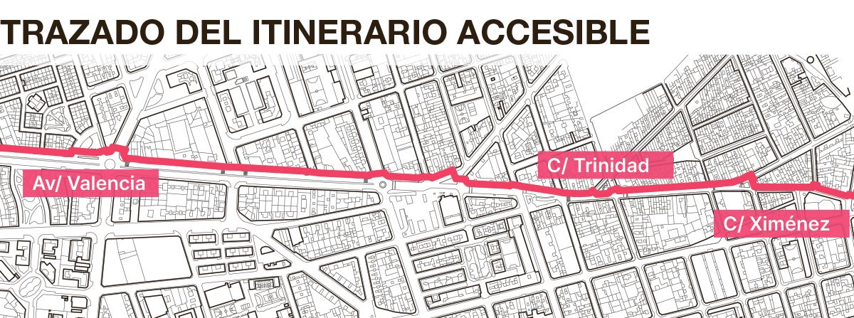 Trazado donde se actuará para mejorar la accesibilidad en los próximos meses.