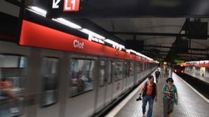 Línea L1 del metro de Barcelona, estación de Clot, en una imagen de archivo