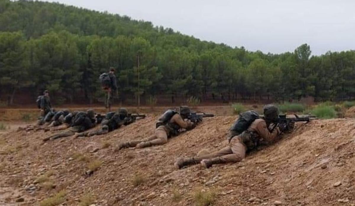 Maniobras de los alumnos de 1º de la Academia Militar General de Zaragoza, curso donde se forma la princesa Leonor