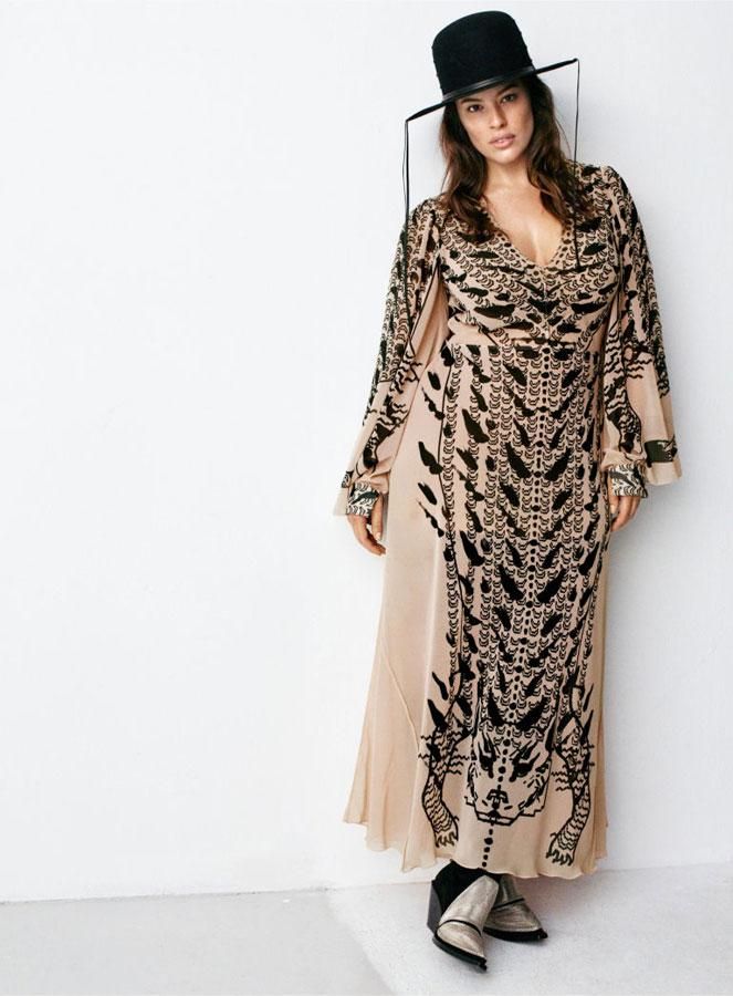 Ashley Graham con vestido de H&M Studio