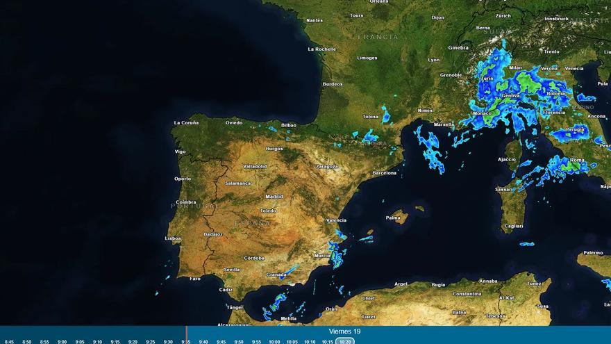 El &#039;radar de la lluvia&#039; en la Región de Murcia: cómo saber dónde cae agua a tiempo real y la trayectoria de las precipitaciones