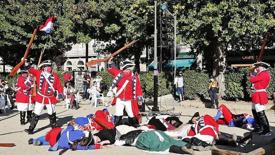 Representación, ayer en Redondela, de la Batalla de Rande.