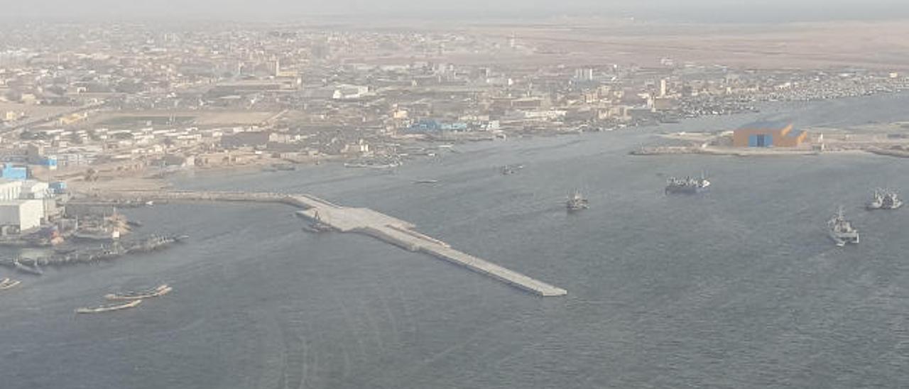 Vista aérea del muelle proyectado en Nuadibú por la empresa canaria HS Ingeniería y Arquitectura.