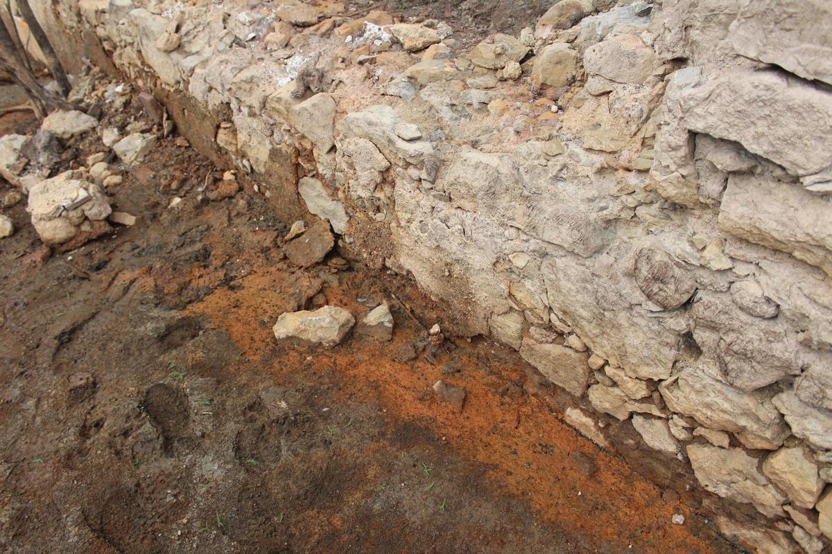 El rovell del fang mostra les restes ferruginoses de l'emplaçament